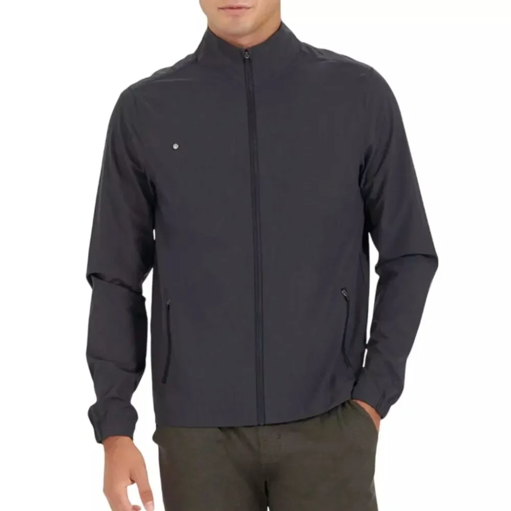 Men Vuori Venture Track Jacket Water Resistant Lightweight Black Linen Outdoor